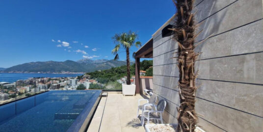 For sale two bedroom apartment with a beautiful sea view in Tivat