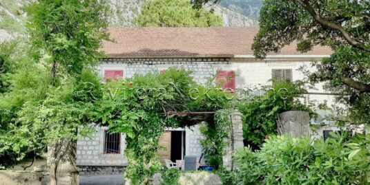First line seafront plot with stone house Dobrota Kotor