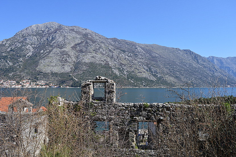 Ruin old stone house in Stoliv, Kotor